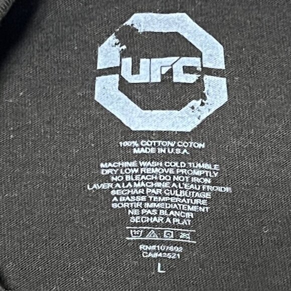 UFC Ultimate Fighting Championship Black T-Shirt With Flag of Mexico Size L NWT - Picture 11 of 11